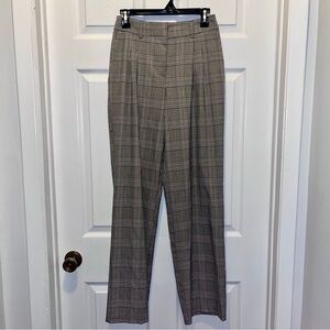 3/25$💥 Max Cocos Pants plaid stretch wide leg Size 1 Small Women Gray preppy
